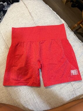 High-Waist Women’s Red Workout Shorts